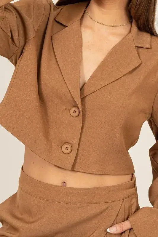 HYFVE Cropped Button - Down Blazer - Love Salve